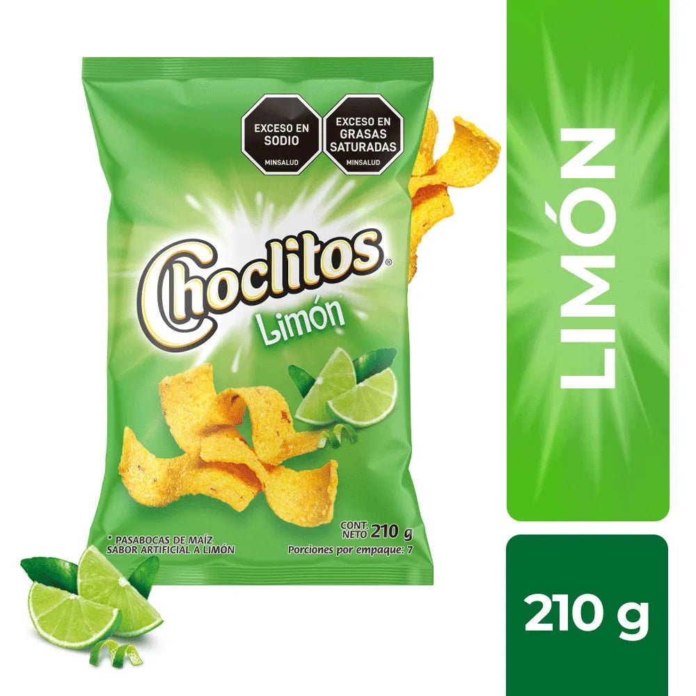 Choclitos Limón Familiar - 210g (7.41 oz) - Family - Sized Crunchy Corn Snacks with Lime Flavor - JETa Imports®