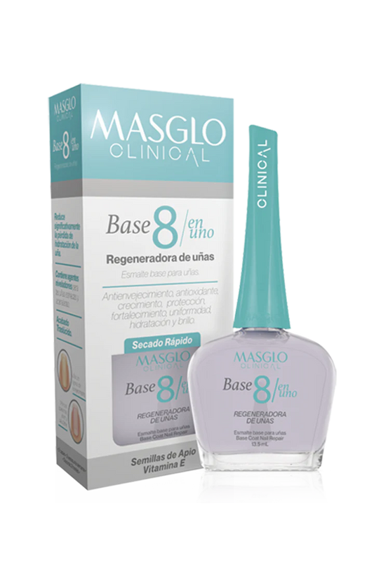 Base Recuperadora de Uñas Clinical Total Care 8 in 1 Masglo Nail Polish