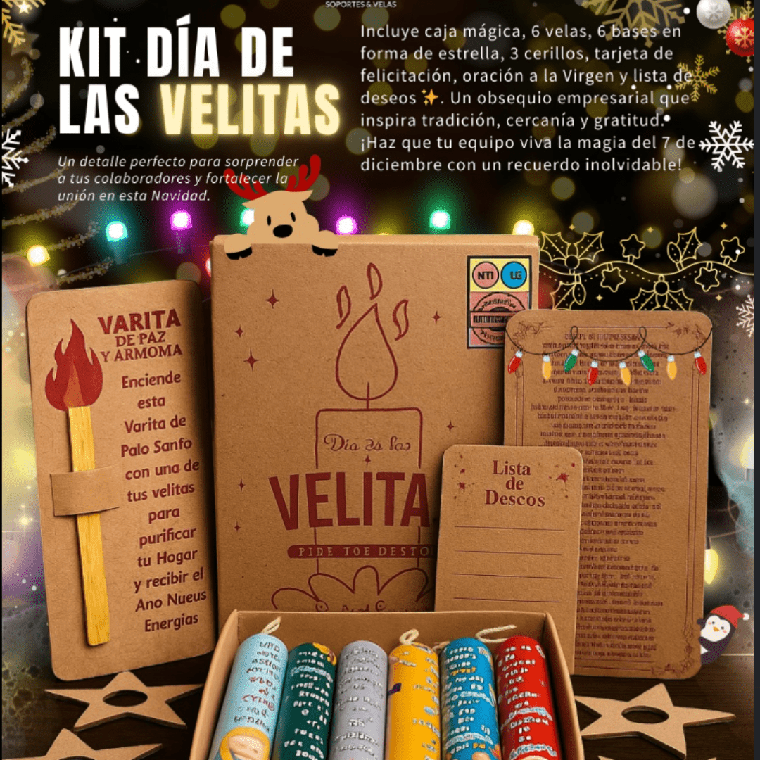 Colombian Velitas Night Kit – Día de las Velitas Set with Palo Santo – Dec 7–8 Christmas Tradition – Imported from Colombia - JETa Imports®