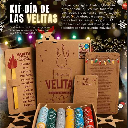 Colombian Velitas Night Kit – Día de las Velitas Set with Palo Santo – Dec 7–8 Christmas Tradition – Imported from Colombia - JETa Imports®