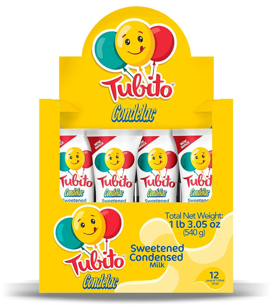 Condelac Tubito Sweetened Condensed Milk 12 Pack (45g Each / 1.59 oz) – Portable Squeeze Tubes – Imported - JETa Imports®
