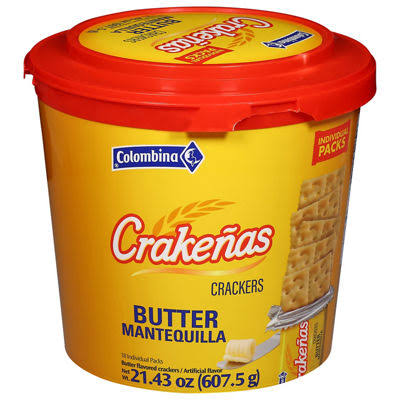 Colombina Crakeñas Premium Butter Crackers Tin 21.43 oz (607g) – Crispy Butter Crackers – Imported from Colombia