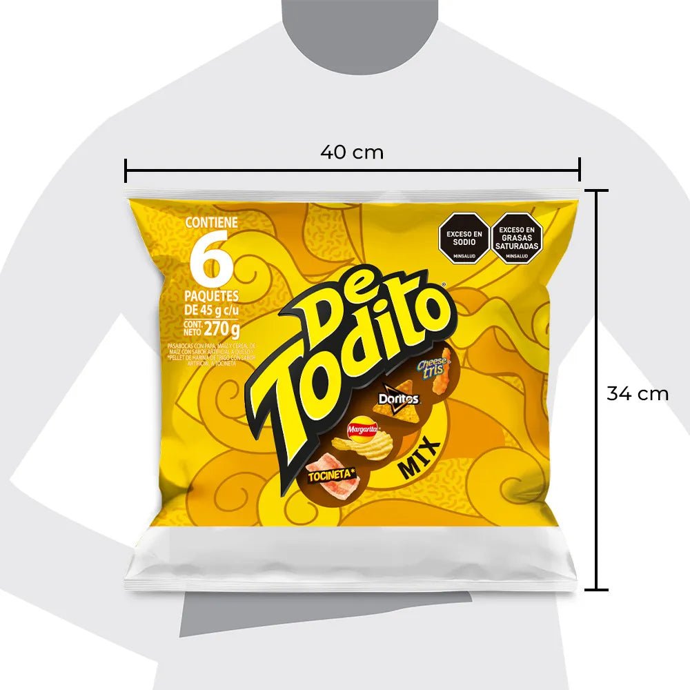 Detodito Mix Paketón Snack Pack – 6 Units (Approx. 45g Each, 270g Total / 9.52 oz) – Assorted Colombian Snack Mix – Imported from Colombia - JETa Imports®