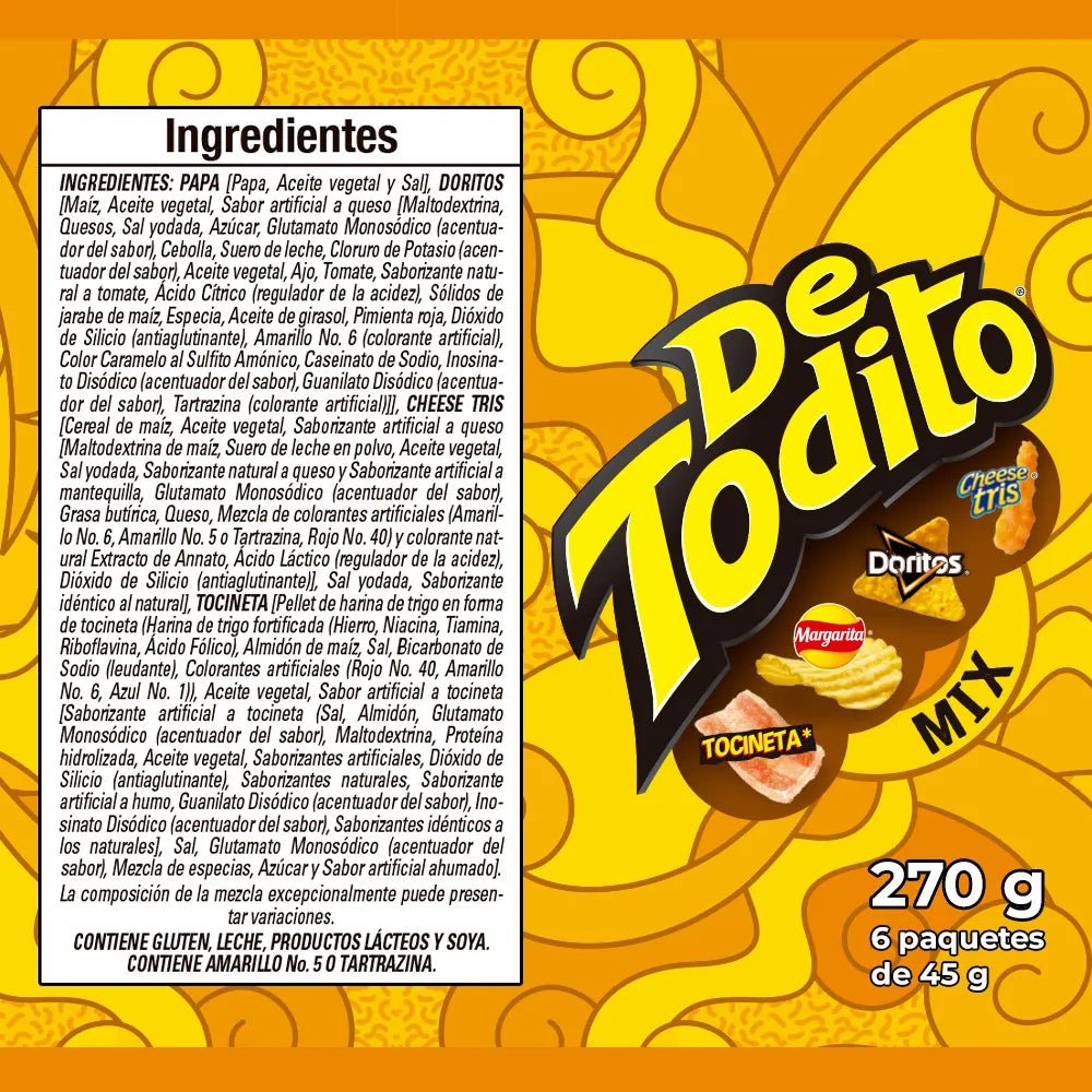 Detodito Mix Paketón Snack Pack – 6 Units (Approx. 45g Each, 270g Total / 9.52 oz) – Assorted Colombian Snack Mix – Imported from Colombia - JETa Imports®