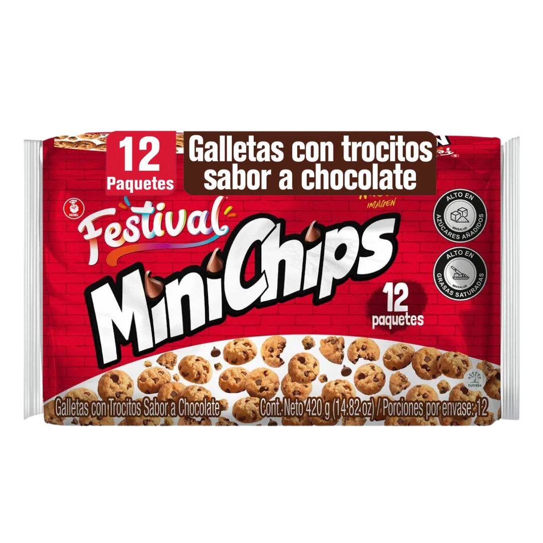 Galletas Noel Festival Minichips 14.82oz - 12 Pack