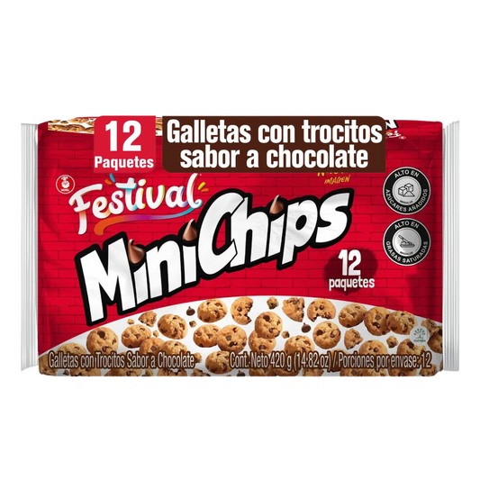 Galletas Noel Festival Minichips 14.82oz - 12 Pack