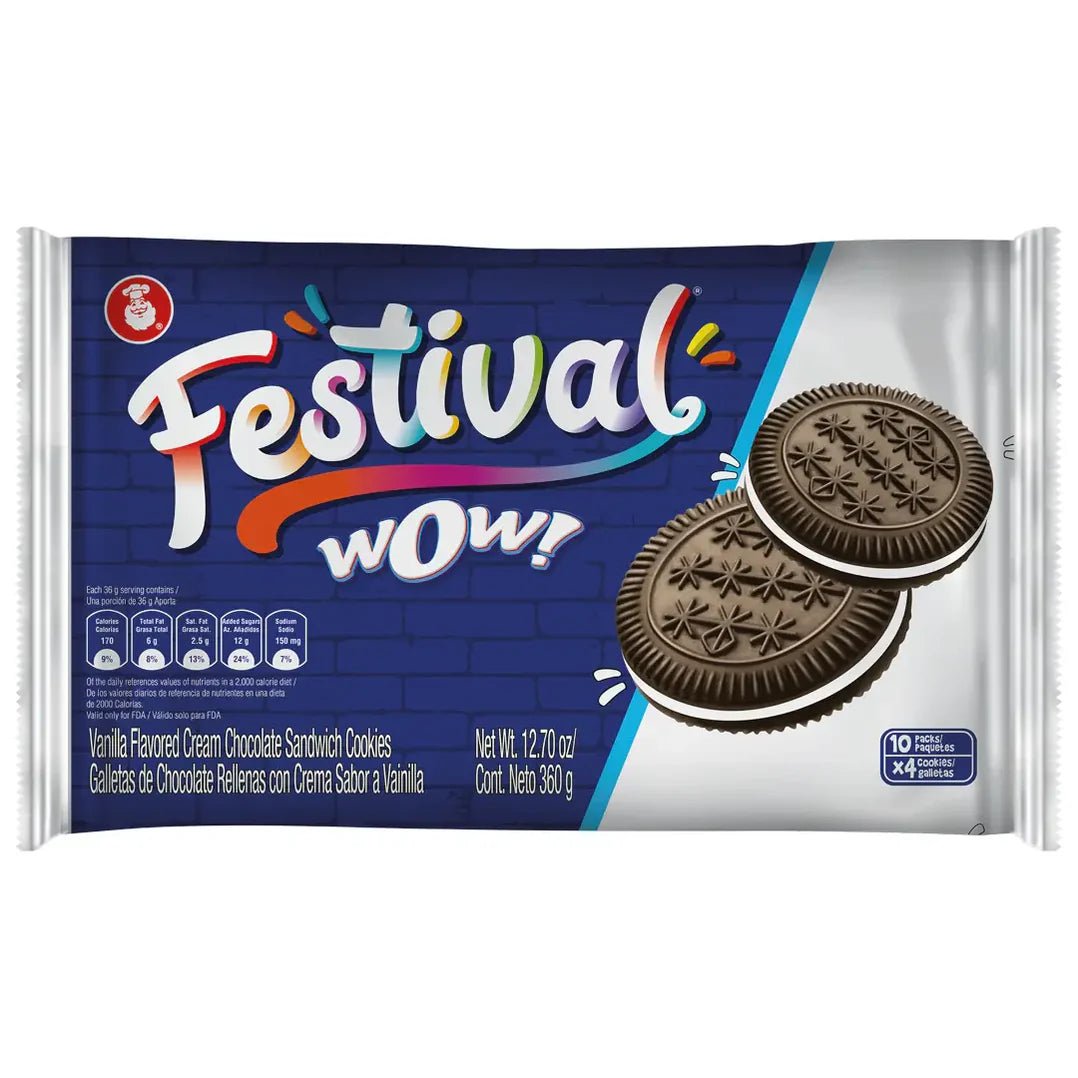 Festival Wow Sandwich Cookies - 12.7 oz - 10 Count - Fun and Delicious Treats - JETa Imports®