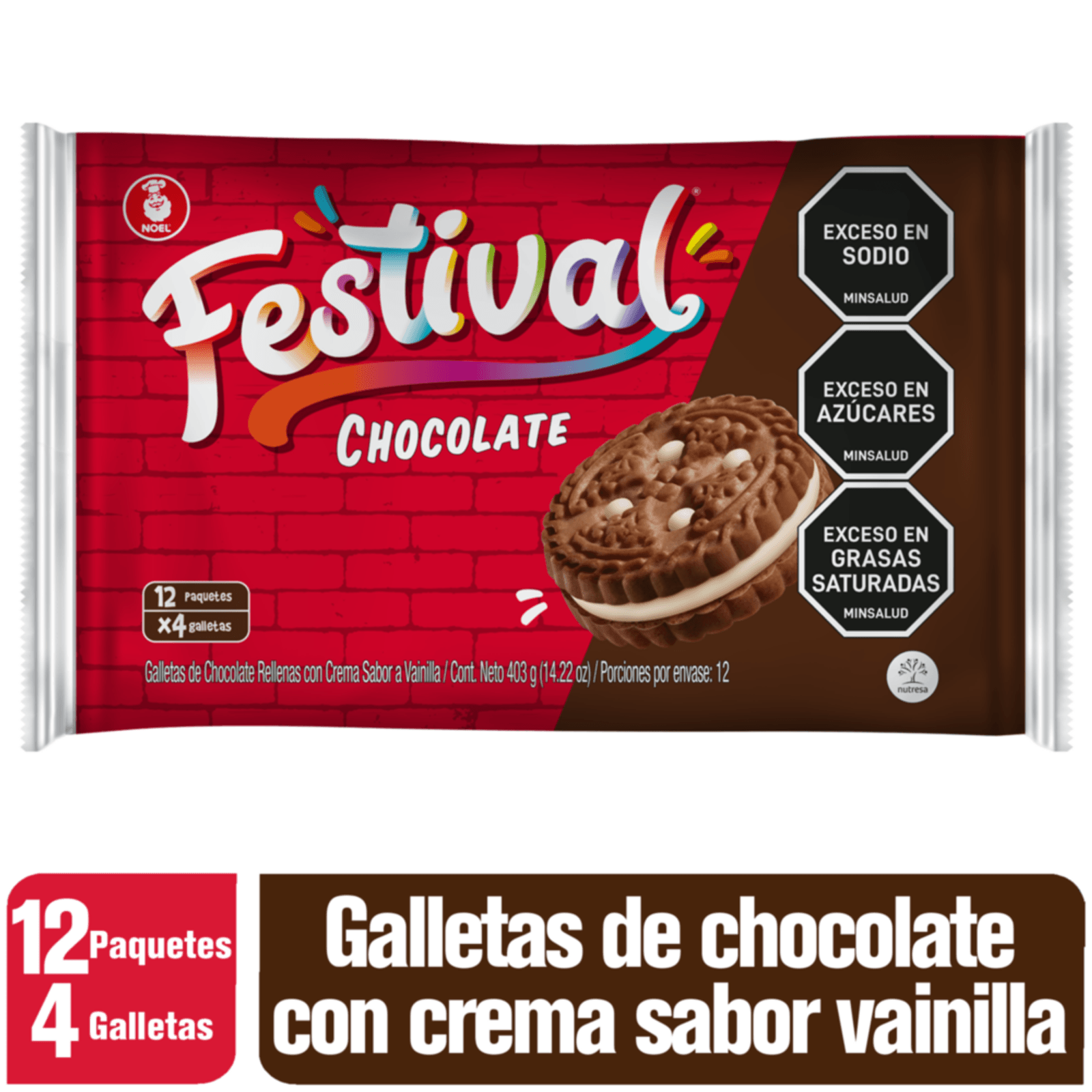 Galleta de Chocolate Festival - 14.21 oz - Chocolate - Flavored Sandwich Cookies - JETa Imports®