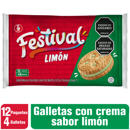 Galleta de Limón Festival - 14.21 oz - Lemon - Flavored Sandwich Cookies - JETa Imports®