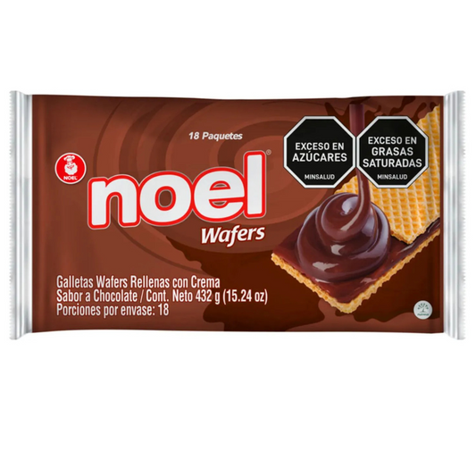 Galletas Chocolate Wafer Noel - 432g - Wafer Cookies with Chocolate Cream Filling