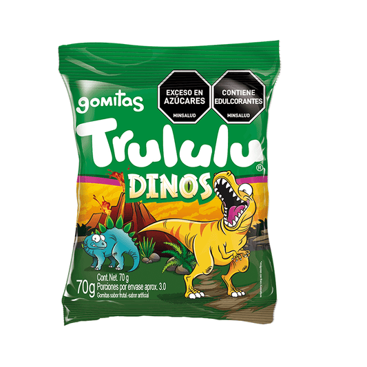 Gomitas Trululu Dinos - 70g (2.48 oz) - Dinosaur - Shaped Fruity Gummies - JETa Imports®