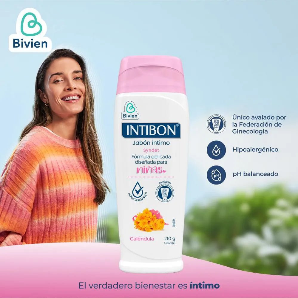 Intibon Girls Intimate Wash with Calendula – 210g (7.41 oz) – Gentle Liquid Feminine Hygiene Cleanser for Sensitive Skin – Imported from Colombia - JETa Imports®