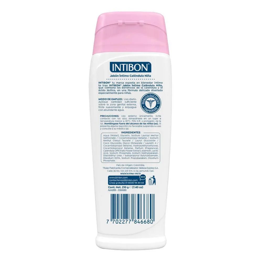 Intibon Girls Intimate Wash with Calendula – 210g (7.41 oz) – Gentle Liquid Feminine Hygiene Cleanser for Sensitive Skin – Imported from Colombia - JETa Imports®
