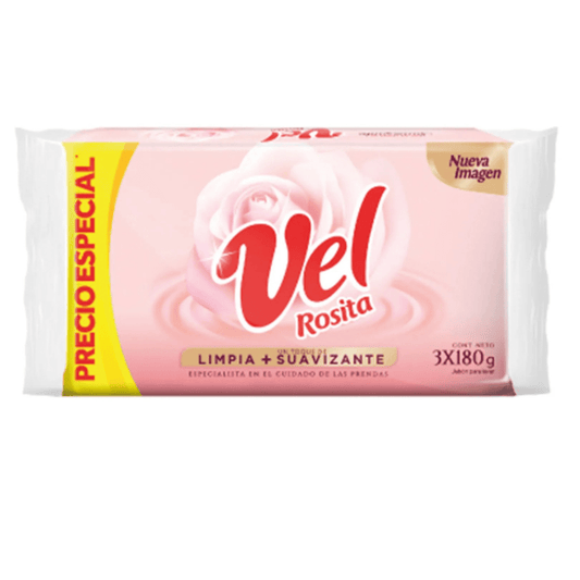 Jabón de Ropa Velrosita – 3 Pack (180g Each / Total 540g – 19 oz) – Laundry Soap Bars – Imported from Colombia - JETa Imports®