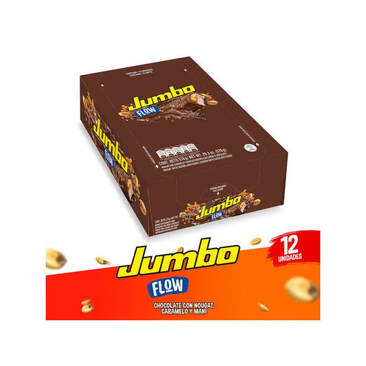 Jumbo Flow Chocolate Bars with Peanuts & Caramel – 12 Count – 576 g (20.3 oz) – Colombian Milk Chocolate – Imported - JETa Imports®