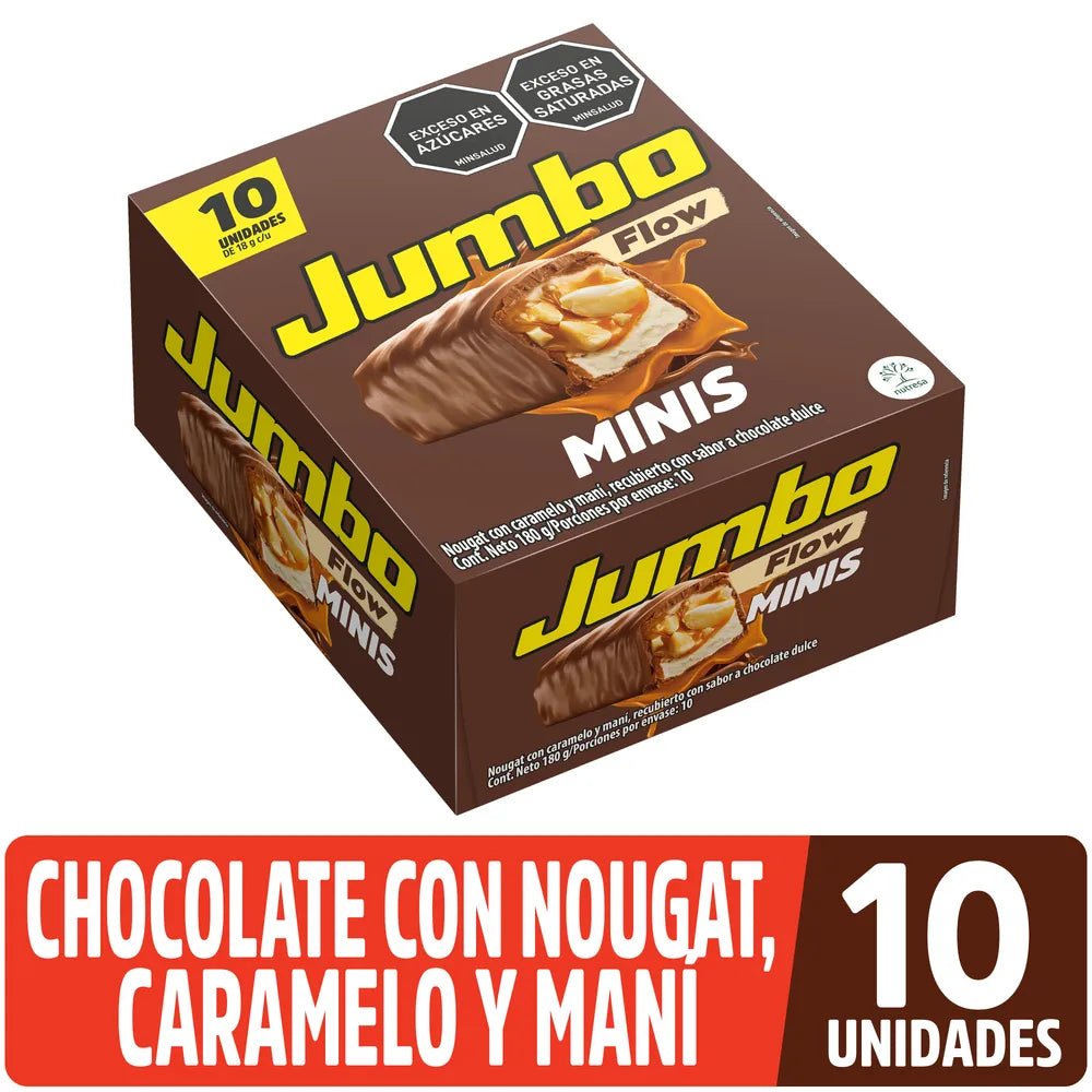 Jumbo Flow Minis - 10 Pack - 180g (6.35 oz) - Chocolate with Caramel & Wafer - JETa Imports®