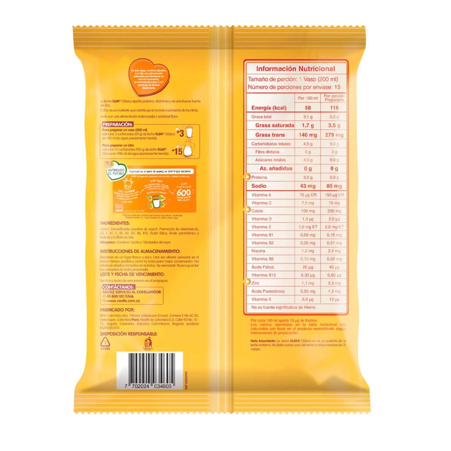 Klim Classic Powdered Milk – 360g (12.7 oz) Bag – Fortified Whole Milk Powder – Imported from Colombia - JETa Imports®