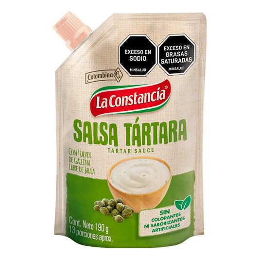 La Constancia Tartar Sauce – 190g (6.7 oz) Doypack – Creamy Sauce for Seafood & Snacks – Imported from Colombia - JETa Imports®