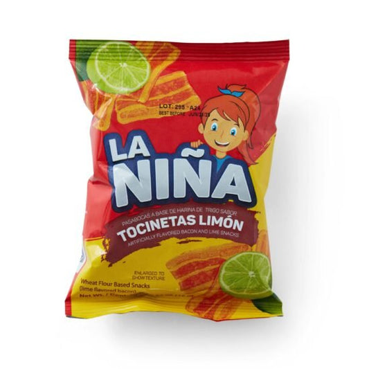 La Niña Bacon & Lime Flavor Chips 12 Pack (15g Each) – Tocineta Sabor Limón Snack Chips – Imported - JETa Imports®