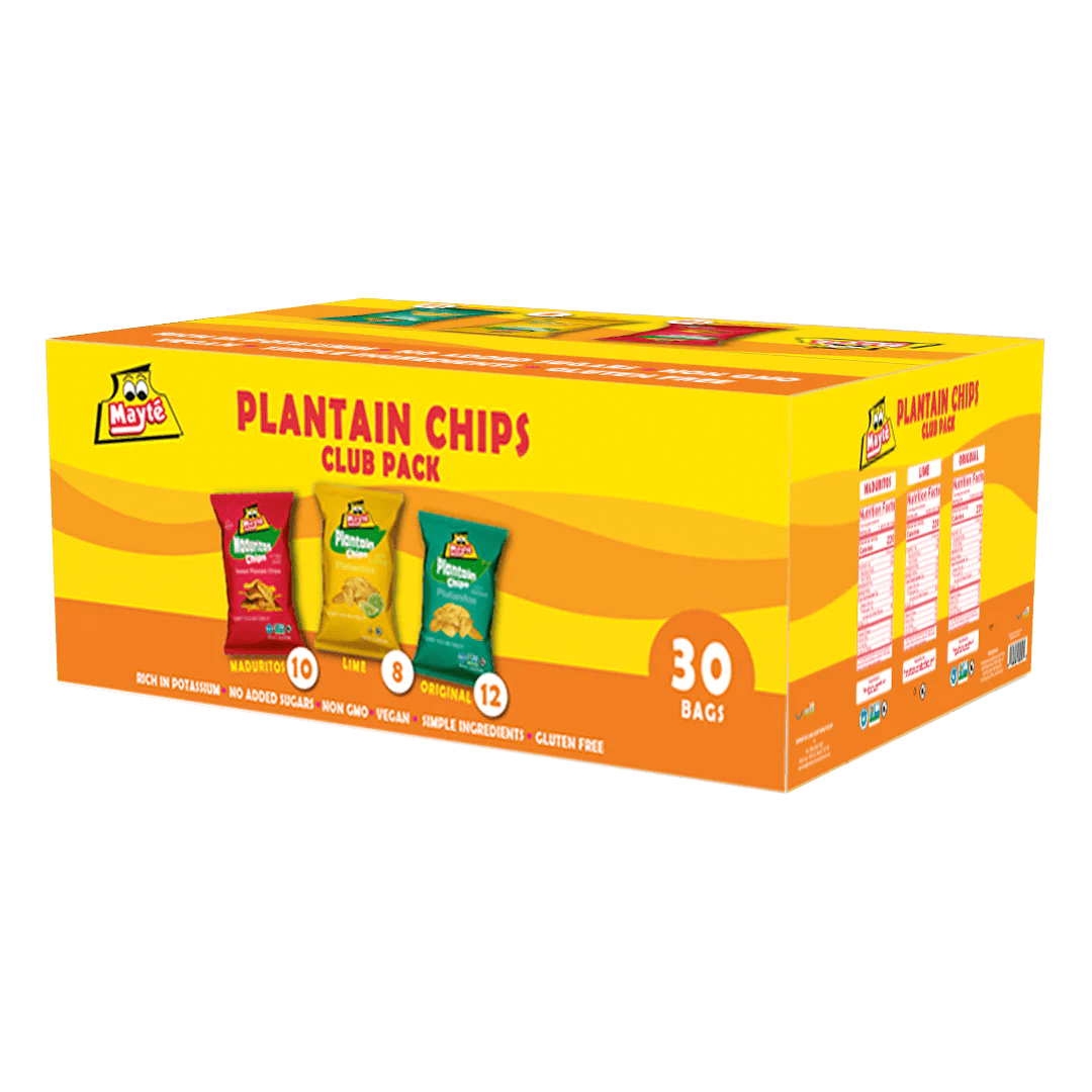 Mayté Plantain Chips Variety Pack 30 Count (1.40 oz Each) – Assorted Flavors Club Pack – Gluten Free Snack Chips - JETa Imports®