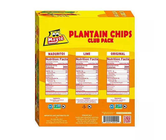Mayté Plantain Chips Variety Pack 30 Count (1.40 oz Each) – Assorted Flavors Club Pack – Gluten Free Snack Chips - JETa Imports®