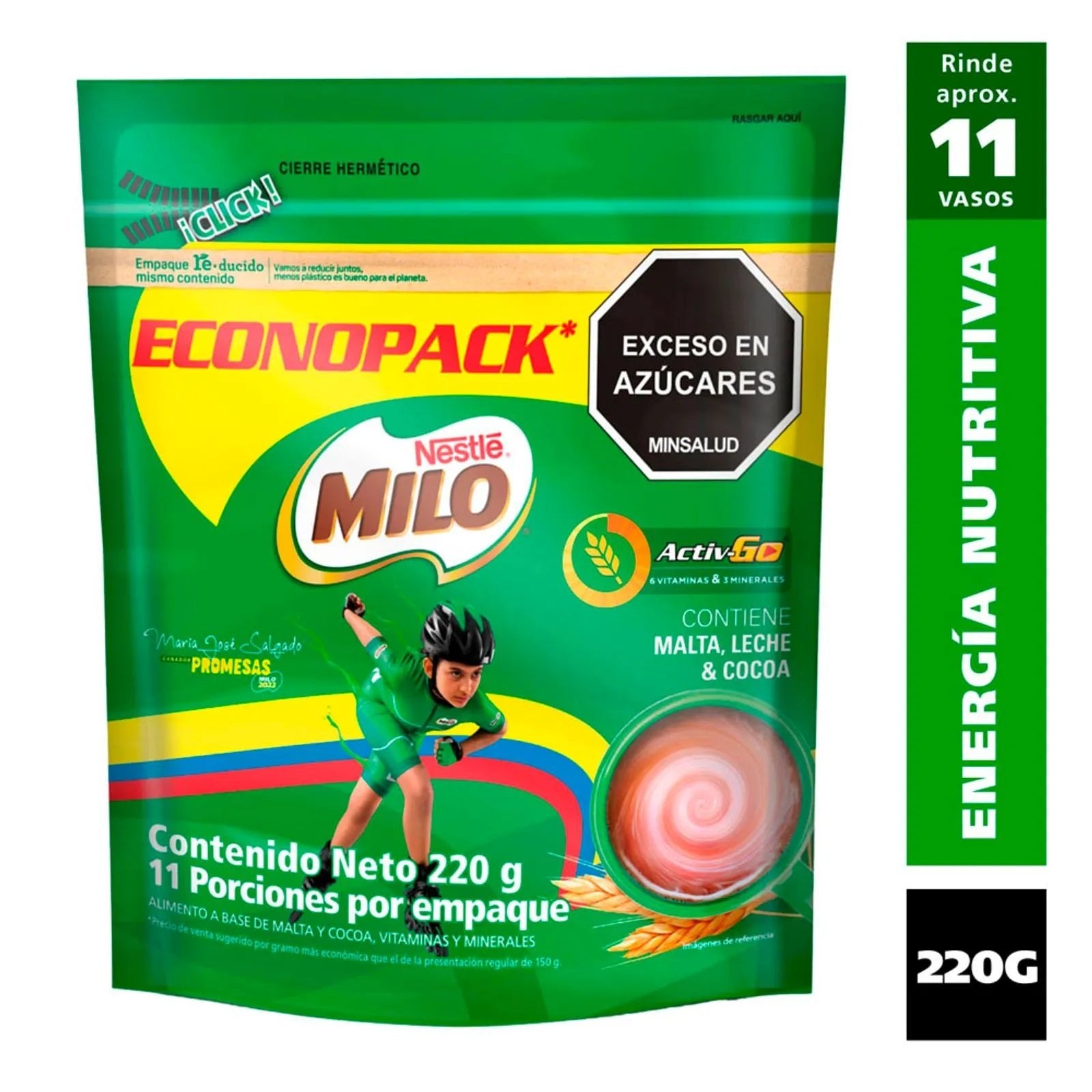 Milo Colombiano Activ - Go Econopack - 220g (7.76 oz) - Energy - Boosting Chocolate Malt Drink Mix - JETa Imports®