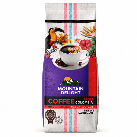 Mountain Delight 100% Colombian Ground Coffee 10.58oz (300g) – Medium Roast Coffee - JETa Imports®