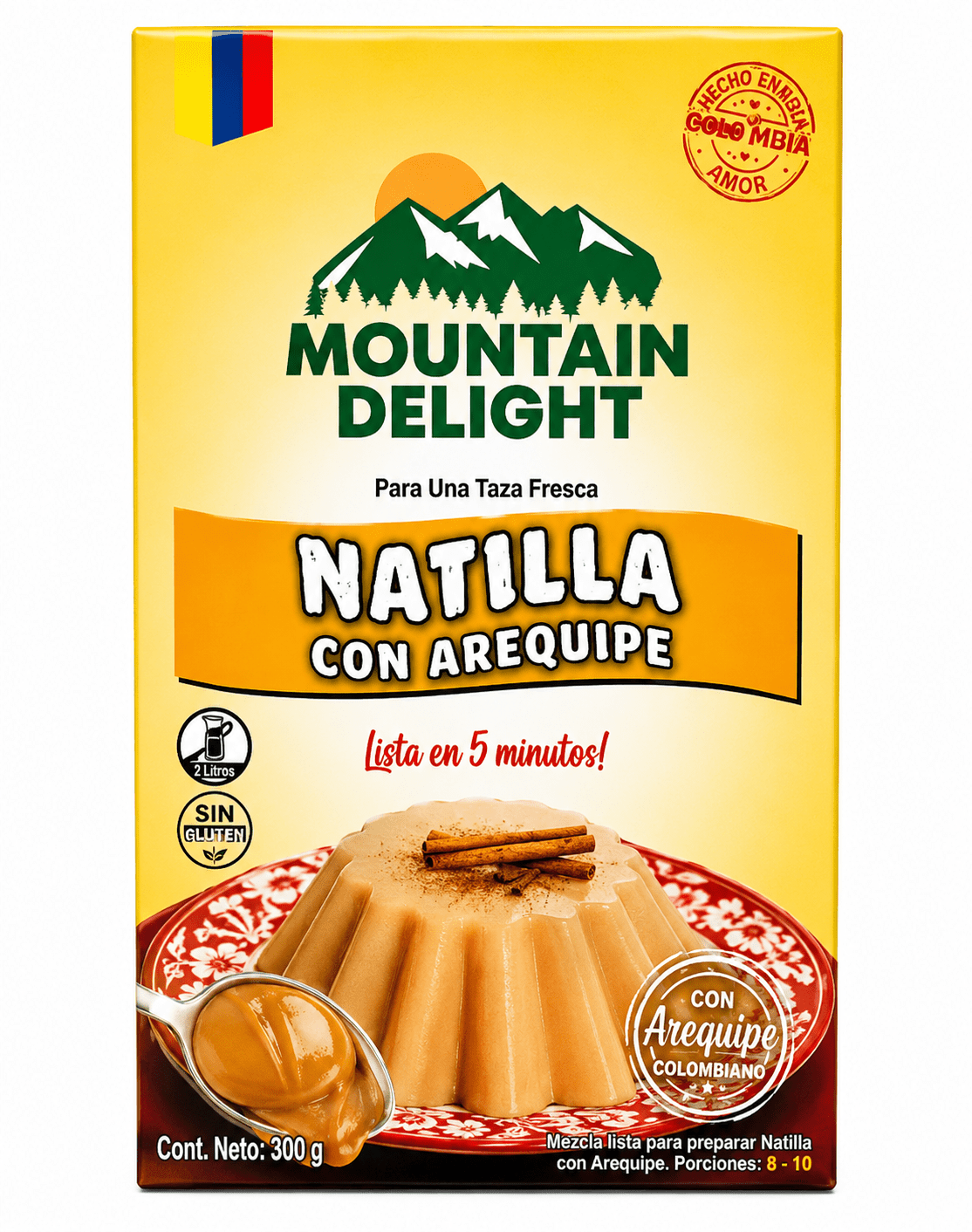 Mountain Delight Arequipe Natilla Mix 12 oz (340g) – Traditional Colombian Custard Dessert Mix – Imported from Colombia - JETa Imports®