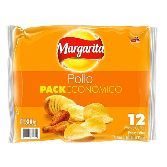 Papa Margarita Pollo - 12 Pack - 300g (10.58 oz) - Chicken - Flavored Potato Chips - JETa Imports®