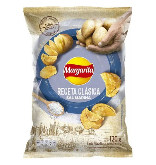 Papas Margarita Classic Sea Salt Potato Chips 120g (4.23 oz) – Simple Recipe with 4 Ingredients – Imported from Colombia - JETa Imports®