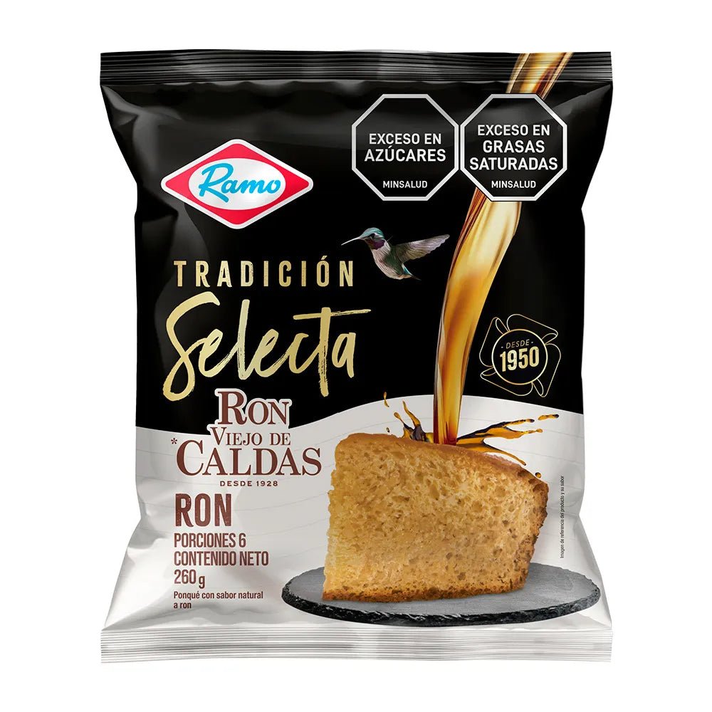 Ponqué RAMO Ron Viejo de Caldas - 260g (9.17 oz) - Rum - Infused Colombian Sponge Cake - JETa Imports®