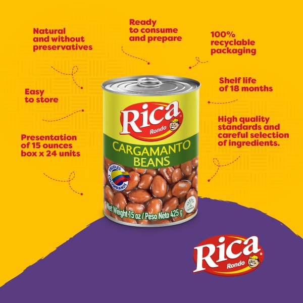 RICA Frijoles Antioqueños (Cargamanto) - 15 Oz - Traditional Colombian Style Beans - JETa Imports®