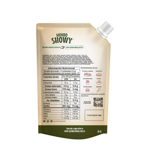Showy Garlic Sauce 200g (7.05 oz) – Salsa de Ajo – Creamy Garlic Condiment – Imported from Colombia
