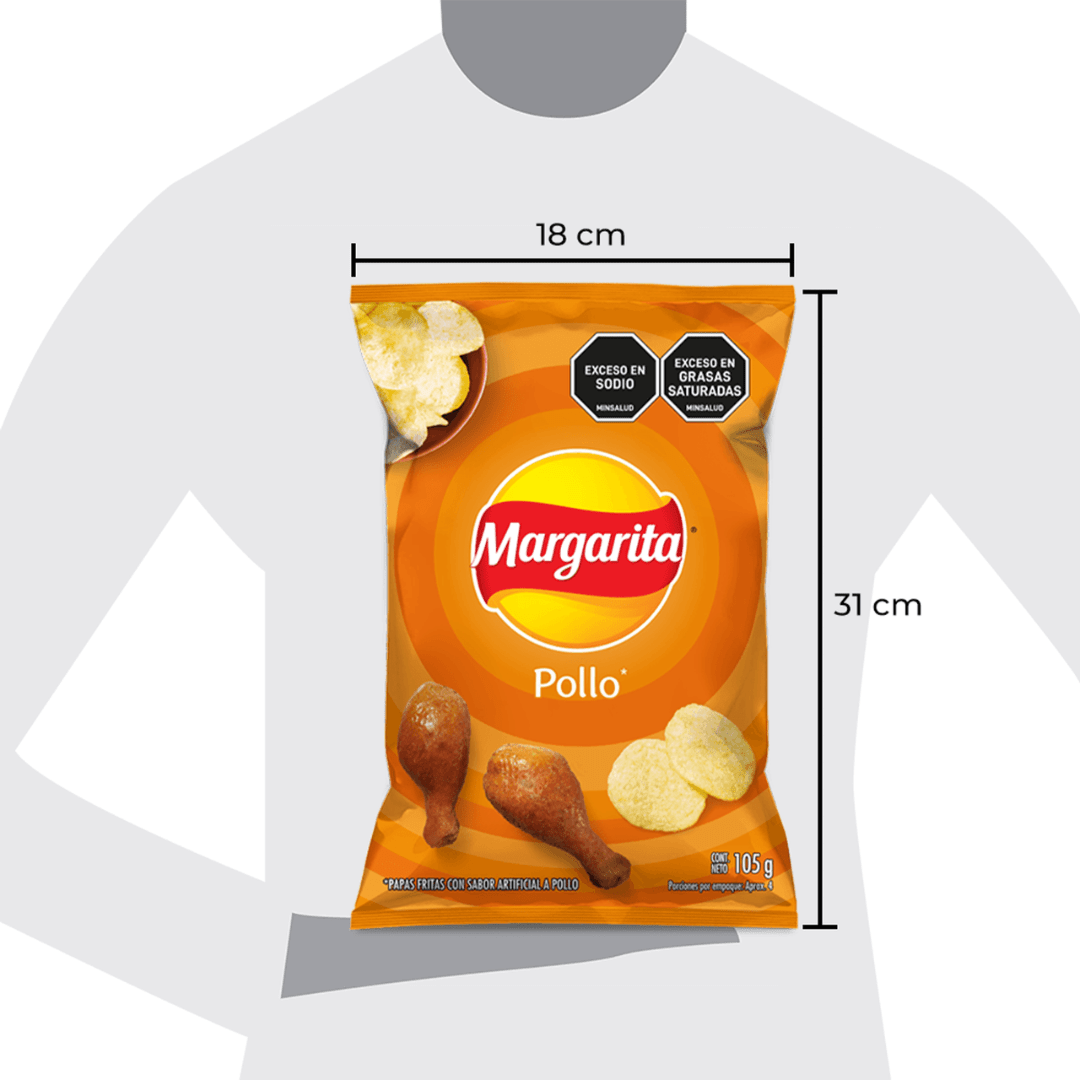 Snack Papas Pollo Margarita Familiar - 105g - Chicken - Flavored Potato Chips - JETa Imports®