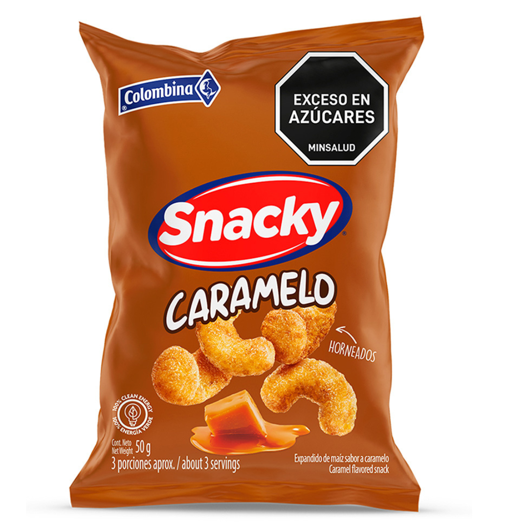 Pasabocas Snacky Caramelo - 50g - Sweet Caramel Snack - 1 Pack