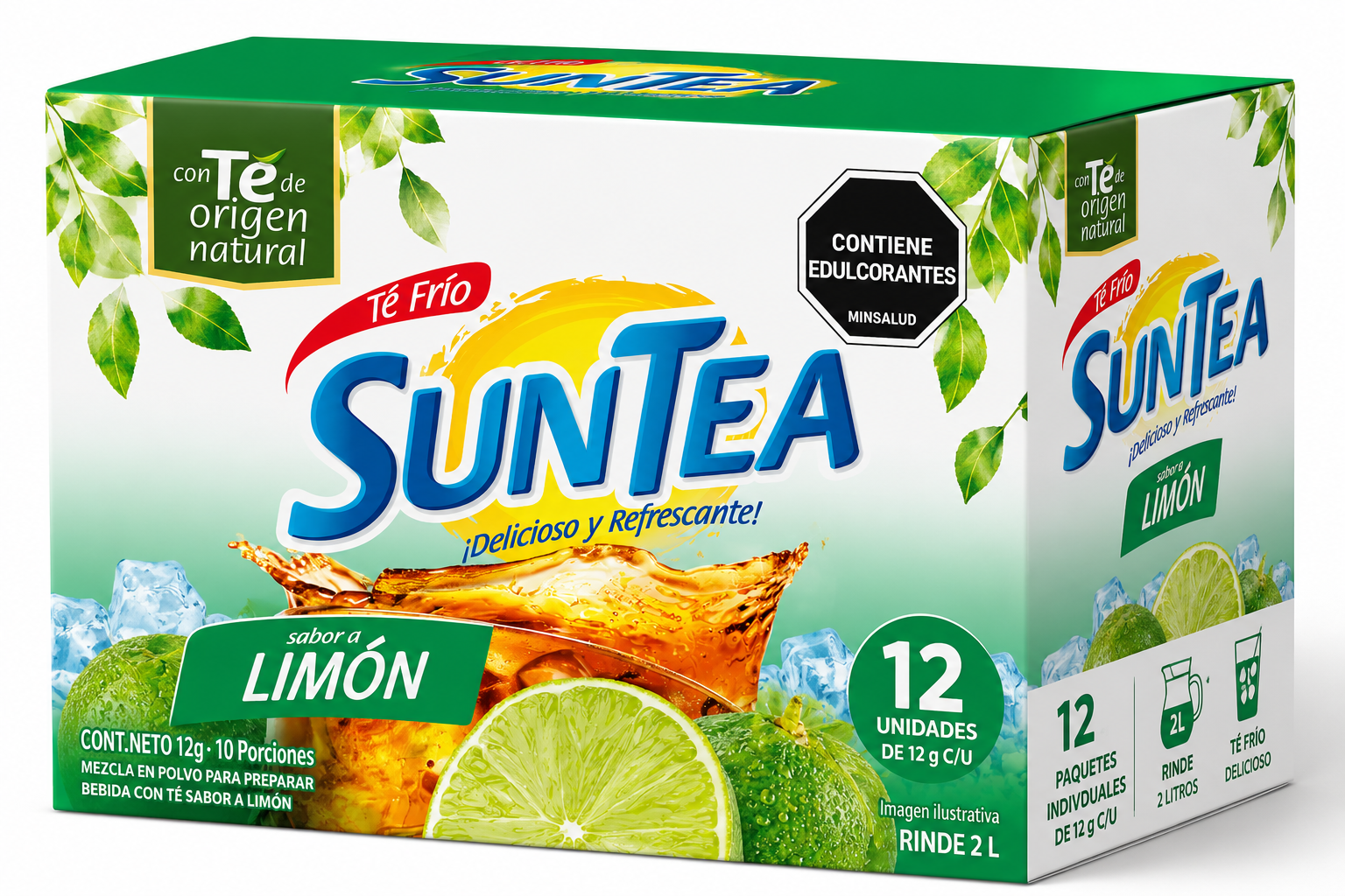SUNTEA Lemon Flavored Instant Tea Drink Mix 12 Pack (12g Each) – Limón Flavor – Imported from Colombia - JETa Imports®