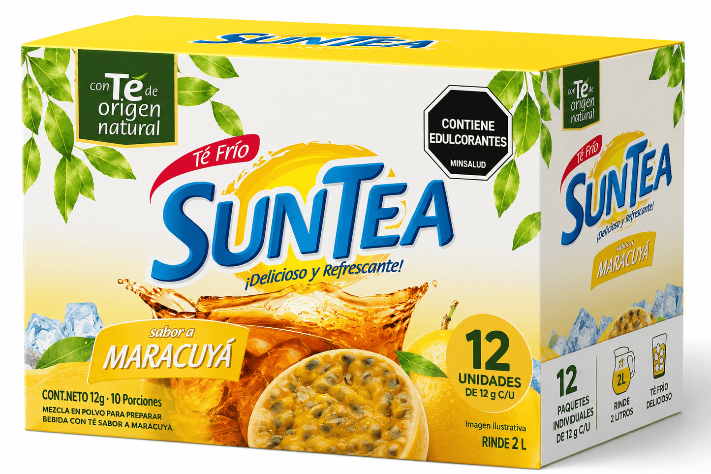 SUNTEA Passion Fruit Flavored Instant Tea Drink Mix 12 Pack (12g Each) – Maracuyá Flavor – Imported from Colombia - JETa Imports®
