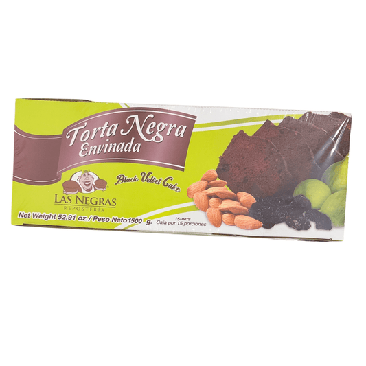 Torta Negra Envinada Las Negras - 15 Pack Individually Wrapped - 52.91 oz - Traditional Colombian Fruit Cake - Premium Black Velvet Cake - JETa Imports®