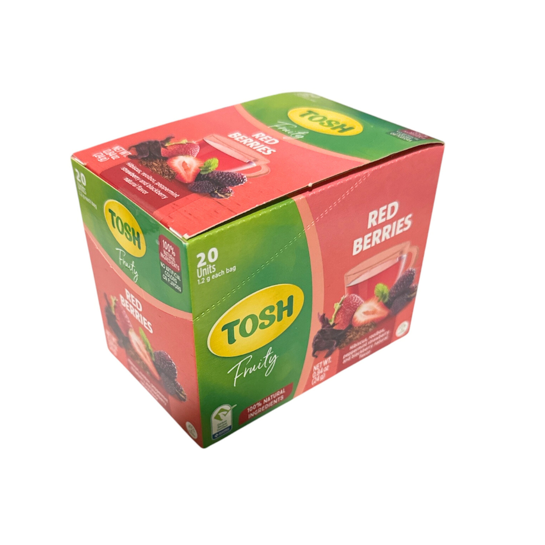 TOSH Red Berries Tea - 20 Pack - Frutos Rojos 0.84 oz