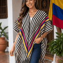 Traditional Colombian Poncho – One Size Fits Most – Handmade Style Outerwear – Imported from Colombia - JETa Imports®
