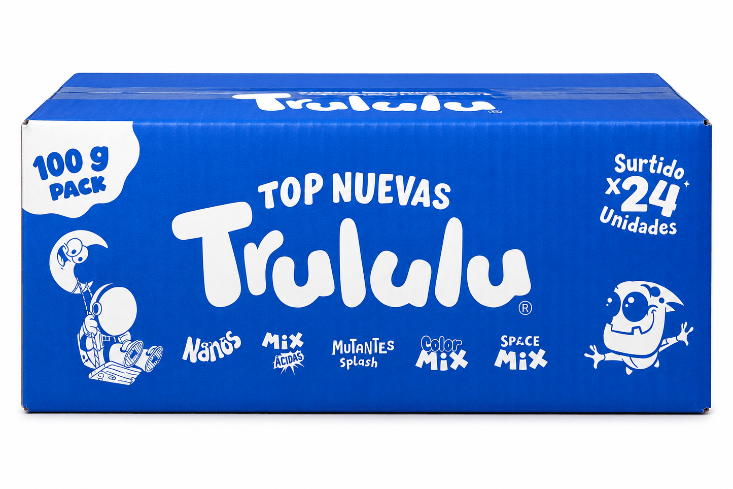 Trululu Gummies Variety Master Case 24 Pack (100g Each) – Nanos, Mix Ácidas, Mutantes Splash, Color Mix & Space Mix – Imported from Colombia - JETa Imports®