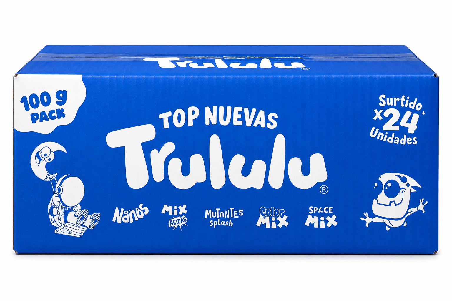 Trululu Gummies Variety Master Case 24 Pack (100g Each) – Nanos, Mix Ácidas, Mutantes Splash, Color Mix & Space Mix – Imported from Colombia - JETa Imports®