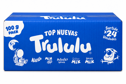 Trululu Gummies Variety Master Case 24 Pack (100g Each) – Nanos, Mix Ácidas, Mutantes Splash, Color Mix & Space Mix – Imported from Colombia - JETa Imports®