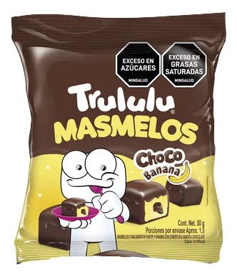 Trululu Masmelos Choco Banana – 50 g (1.76 oz) – Colombian Chocolate - Banana Marshmallow Candy – Imported from Colombia - JETa Imports®