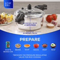 Universal Ultra Pressure Cooker 3 Liter (3.7 Quart) – Aluminum Pressure Pot with 6 Safety Systems – 9.4 in Diameter – Serves 4 - JETa Imports®
