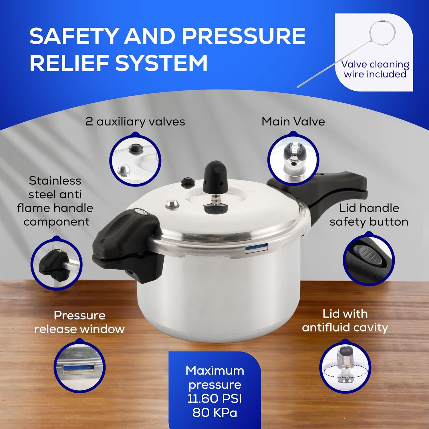 Universal Ultra Pressure Cooker – 4.75 Quart (4.5 Liter) Aluminum Pressure Pot – 6 Safety Systems – 9.4 in Diameter – Imported - JETa Imports®