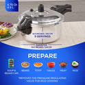 Universal Ultra Pressure Cooker – 4.75 Quart (4.5 Liter) Aluminum Pressure Pot – 6 Safety Systems – 9.4 in Diameter – Imported - JETa Imports®